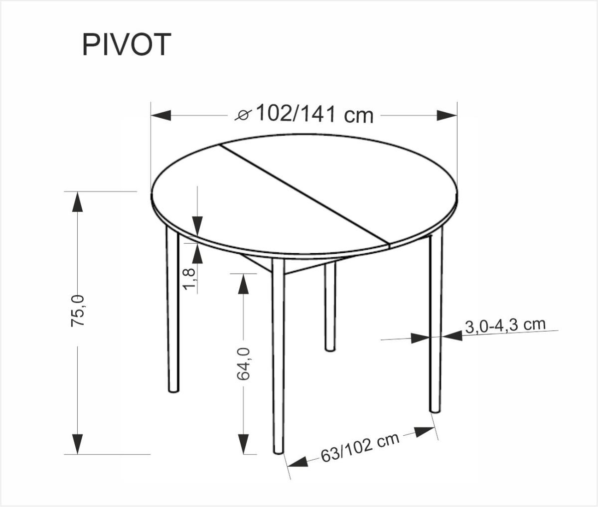 Valgomojo komplektas - Stalas PIVOT+ Kėdės K569