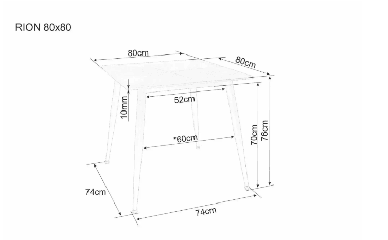 Stalas RION K 80X80