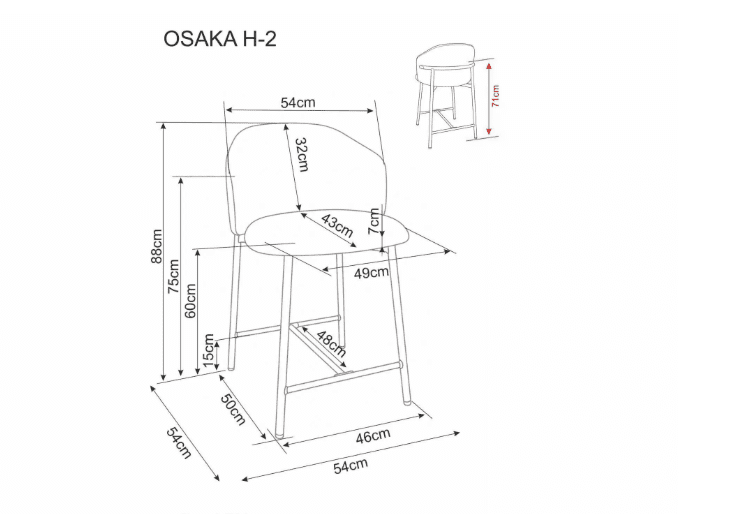 Baro kėdė OSAKA H-2