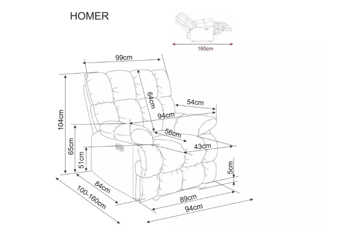 Fotelis HOMER RAVEN