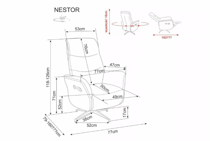 Fotelis NESTOR RAVEN